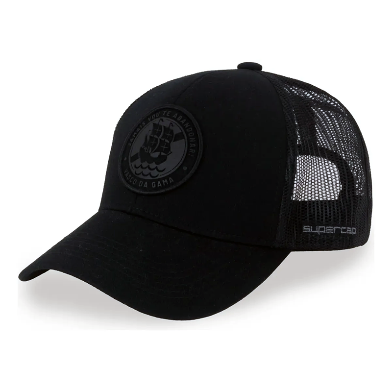 Boné Vasco Trucker – Edição Especial Silk Bordado 3D Preto