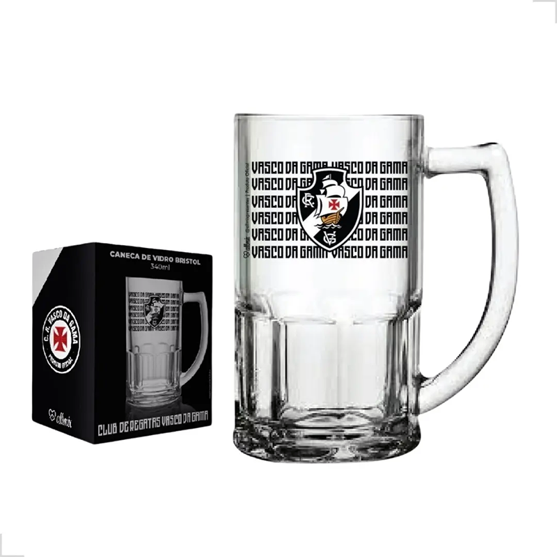 Caneca de Chopp Vasco Vidro Bristol 340ml