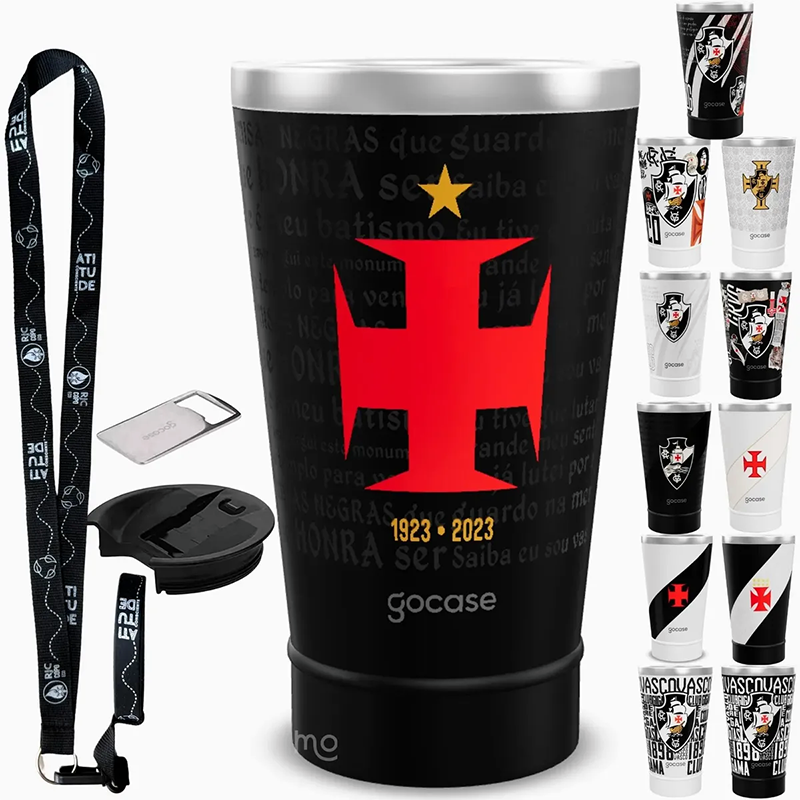 Copo Térmico Vasco Gocase 470ml – Kit Completo