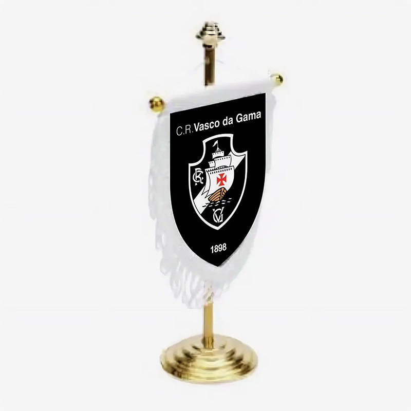 Estandarte de Mesa Vasco – Flâmula com Mastro Dourado 20cm